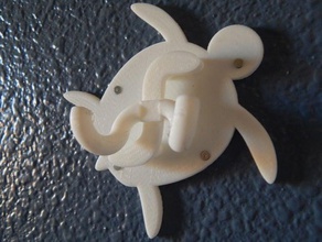 hawaiian turtle wall mount hook organization hang hooks sea 3d print model - Mito3D