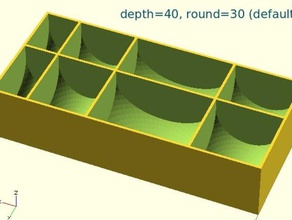 generic tray creator script rounded bin floors organization bins board game grid organizer python solid solidpython 3d print model - Mito3D