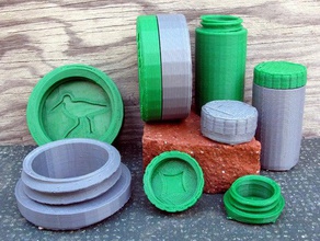 screw top containers openscad 3d print model - Mito3D