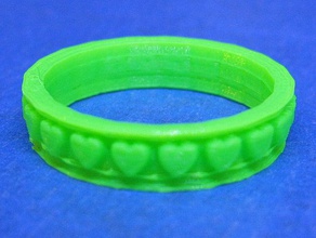 coeur bague les anneaux coeurs 3d print model - Mito3D