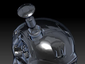 terminator skull cpu core housing plug hi res smooth no sanding version sculptures bust gt2 t-800 3d print model - Mito3D