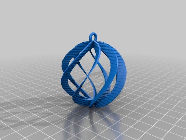meu personalizados espiral esfera ornamento personalizador habilitado decoração 3D print model - Mito3D