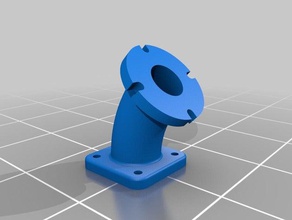 45 degree square round flange cast pipe fitting other iron fittings flanged pipes piping 3d print model - Mito3D