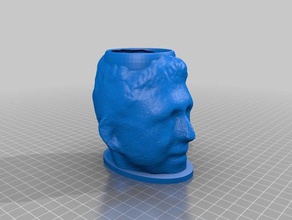 pencil pen pot nicknack cup organization face flower head human holder people 3d print model - Mito3D