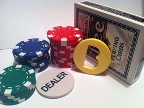 big blind di chip poker giochi card carte la moneta dealer glitch modelli 3d lettera giro texas holdem 3d print model - Mito3D