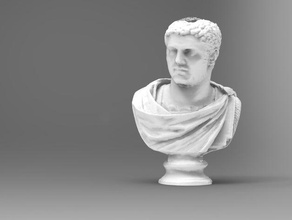 testa in marmo dell'imperatore caracalla (211-217 le scansioni repliche britannico british museum londra romano 3d print model - Mito3D