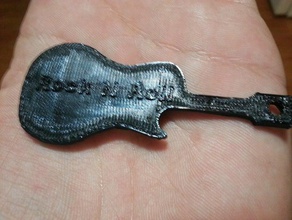 guitare trousseau dit rock & roll porte-clés 3d print model - Mito3D