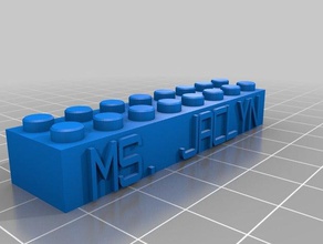 my customized lego block necklacekeychain-ms jaclyn construction toys 3d print model - Mito3D