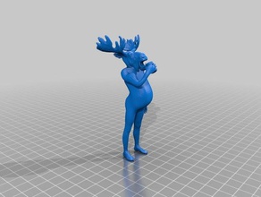 retired bullwinkle 3d printing beer drunk funny moose mudbox 3d print model - Mito3D