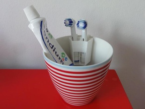 elektrische Zahnbürste kopfhalter cup Bad braun die mündliche Kopf stehen 3d print model - Mito3D