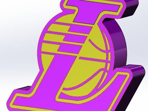 los angeles lakers logo işaretler logoları bryant kobe lal 3d print model - Mito3D
