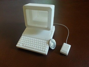 a apple iic 14 de escala computador 8-bit retro 3d print model - Mito3D