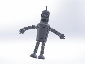 bender bending rodriguez solid works model robots doll figurine futurama posable toy 3d print model - Mito3D