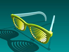 shutter sunglasses curved 3dprinting 3d printing earpiece frame hipster shades shaped photobooth plastic shutters shuttershades umake umakeprinting 3d print model - Mito3D