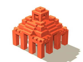 voxel-temple art voxel art
