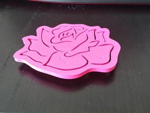 rosa Blume Kunst 3d print model - Mito3D