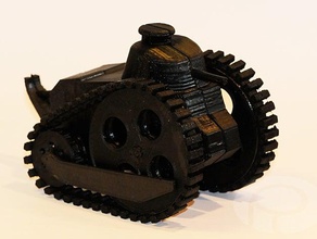 caricatura de la primera guerra mundial juguete renault ft-17 tanque vehículos flexible filamento palmiga innovación rubber3dprinting pistas banda rodadura tpe tpu 3d print model - Mito3D