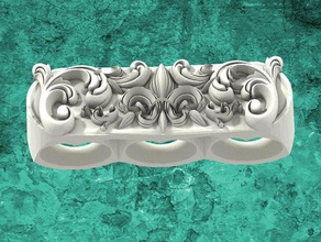 versaille knuckleduster rings baroque ornate 3d print model - Mito3D