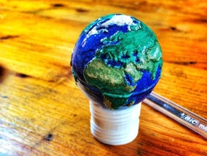screwable two part globe earth 3d learning 3d print model - Mito3D