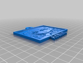 pingente de peixe 2d a arte personalizado 3d print model - Mito3D