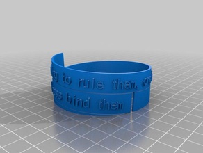 lord rings word bracelet art customized 3d print model - Mito3D