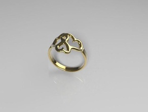 anel coração anéis ouro corações 3d print model - Mito3D