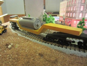 450 ton 16 axle depressed center flat car scale vehicles drop model railroad trains n-gauge n-scale 3d print model - Mito3D