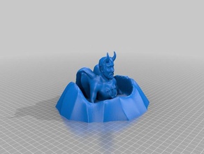 demon emerging volcano creatures halloween 3d print model - Mito3D