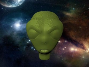 amenaza alienígena las esculturas cabeza invasor marciano modelo planeta espacio la estatua de juguete ovni 3d print model - Mito3D