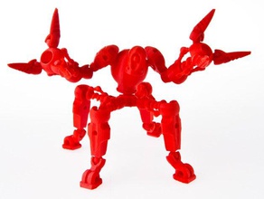 spiderbot de la construcción los juguetes las articulaciones rótula carácter personalizado figura modio robot 3d print model - Mito3D
