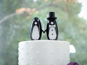 penguin wedding cake topper sculptures 3d print model - Mito3D