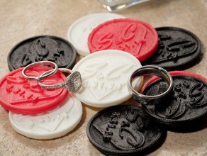 fichas de poker casamento moedas emblemas 3d print model - Mito3D