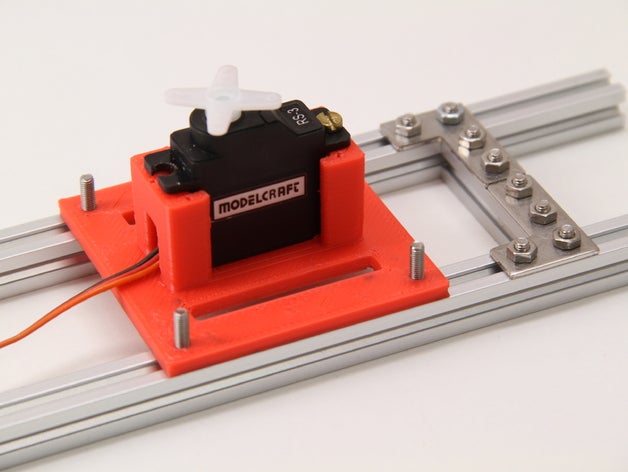 makerbeam servo mount modelcraft rs-3 in der Robotik aluminium-Profil rs3 t-Nut 3D print model - Mito3D