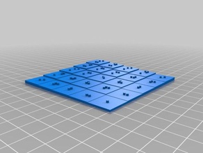 braille optimized multiplication table 5x5 math customized 3d print model - Mito3D