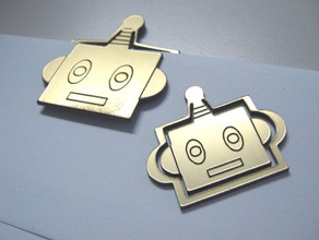 robot head paper clips other art fastener fastenerless household laser cutter office supplies one piece plastic toy useful 3d print model - Mito3D