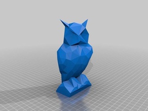 baja poli estatua de búho las esculturas animal 3d print model - Mito3D