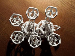 dodecabots math art dodecahedron retrobot 3d print model - Mito3D