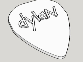 dylans pick music guitar 3d print model - Mito3D