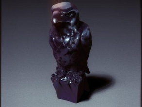 halcón maltés las esculturas animal de aves noir estatua 3d print model - Mito3D
