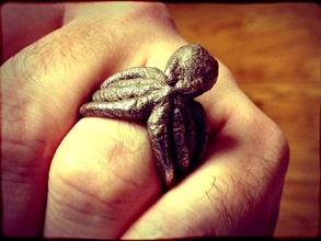 cthulhu anello gioielli cefalopodi il polpo scultura 3d print model - Mito3D