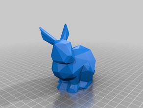 stanford bunny düşük poli taban düz heykeller lowpoly 3d print model - Mito3D