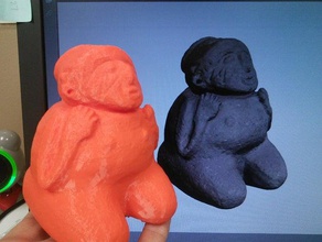 woman kneeling jug scans replicas hampson native american pottery 3d print model - Mito3D