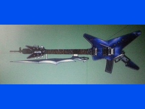 la guitarra de pistola props impresionante las armas fuego rock 3d print model - Mito3D