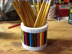 colored pencil cup office desk organizer gift powered pencilholder pencils case holder pot 3d print model - Mito3D