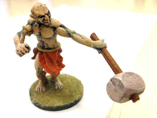 orc-club Miniatur Skulpturen Spielzeug 3D print model - Mito3D