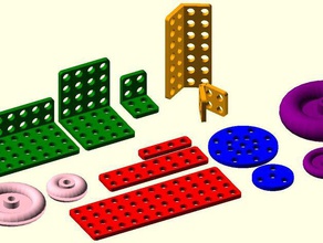 écrou boulon kit de construction mécanique les jouets des customizer personnalisateur défi meccano openscad paramétrique 3d print model - Mito3D