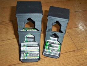 aa aaa allungabile batteria di dispenser alleggerito coperchio completo piastre l'elettronica famiglia organizzatore archiviazione 3d print model - Mito3D