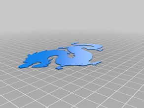 dragón 2d art airbender avatar de dibujos animados se ejecutó shaw caminar 3d print model - Mito3D