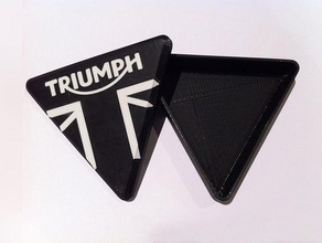 triumph motorcycle branded trinket box coins badges bike 3d print model - Mito3D