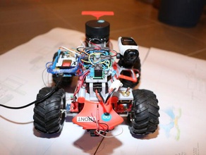 slamgps 4rm tout-terrain de robotique plate-forme expérimentale la arduino batterie voiture l'électronique gopro montage l'infrarouge écran lcd lidar moteur virb 3d print model - Mito3D